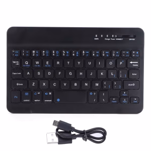 Mini tastatura Bluetooth neagra Mini accesorii portabile pentru computer, 7 inchi, 59 de taste HB030B